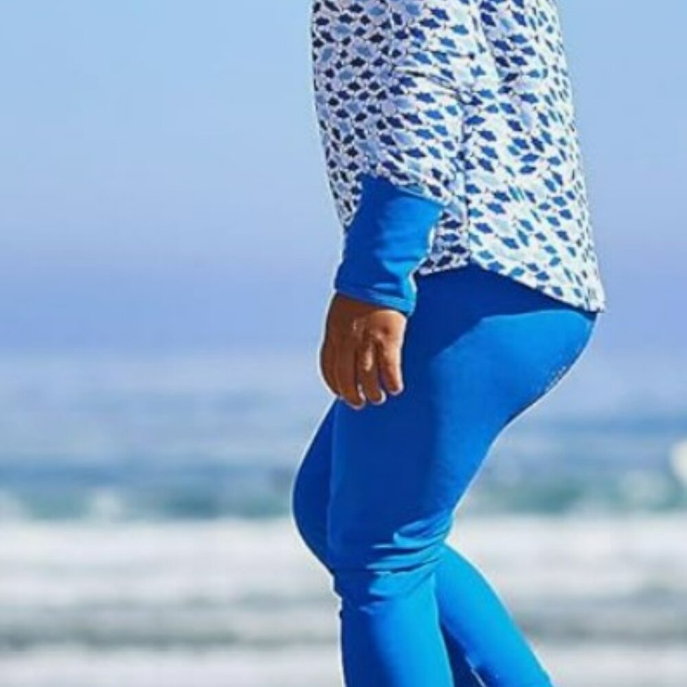 Coolibar UPF 50+ Baby Wave Swim Tights - Sun Protective (3T- Aura Blue)